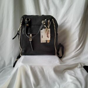 Jessica Simpson Black Backpack with Silver Studs